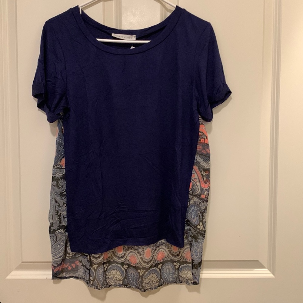 Honey Punch for Stitch Fix Seaside Mix Material Top, Navy, size small, NWT